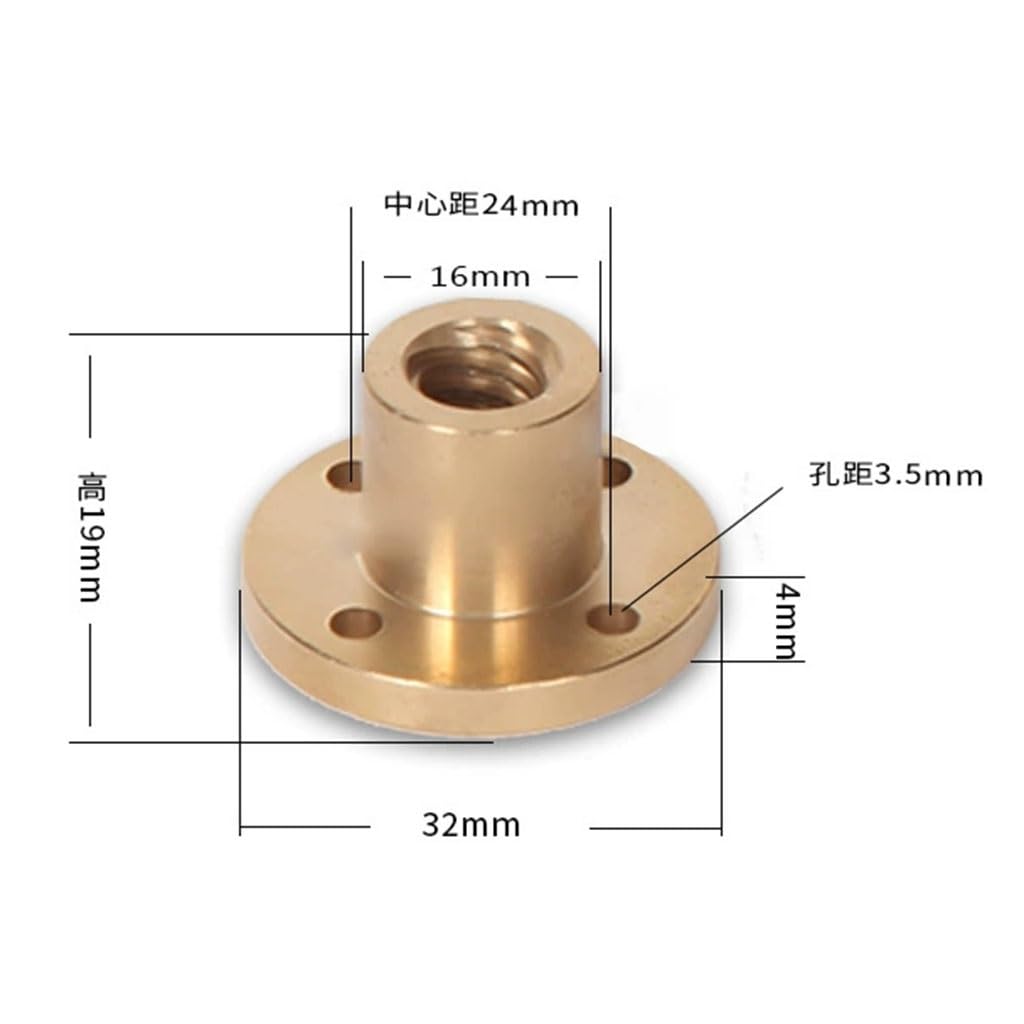 Gewindestange aus Edelstahl, 1 Stück T10 Edelstahl for CNC-3D-Drucker, Länge 100 200 300 400 500 600 700 800 1000 mm, Steigung 4 mm, Trapezspindelschraube und Mutter