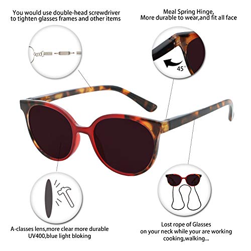 Occi Chiari Reading Sunglasses Women Uv Protection Outdoor Reader Glasses 0.5 0.75 1.0 1.25 1.5 1.75 2.0 2.25 2.5 2.75 3.0 3.25 3.5 3.75 4.0 (Red, 250) #TOP4