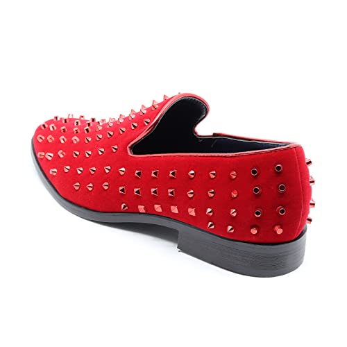 Men's Vintage Spike Fashion Designer Classic Smoking Dress Tuxedo Loafers Slip On Shoes SM-283