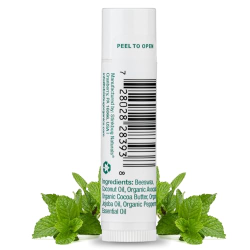Stinkbug Natural Lip Balm with Jojoba Oil, Coconut Oil and Cocoa Butter - Organic Lip Care Flavored Chapstick for Chapped and Dry Lips, Ideal for Men, Women, Children's 0.15 oz (Peppermint) image 4
