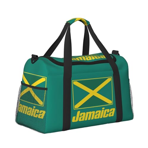 Jamaican flags Print Foldable Carry On Tote Large Capacity Hand Carry Bag for Airplane Weekend Getaways3