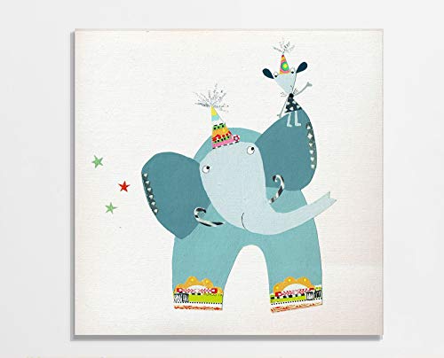 Renditions Gallery Circus Elephant Animal Decor for Nursery, Kid Room,
