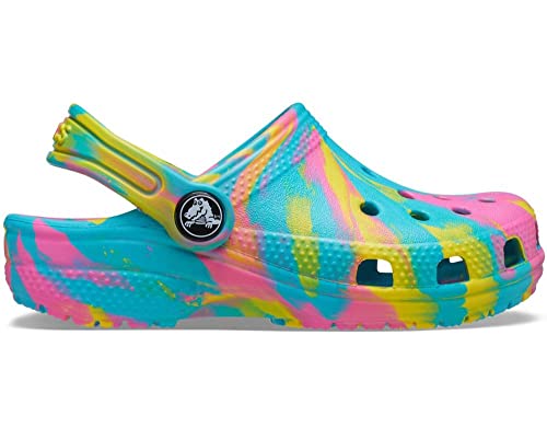 Image of Crocs Kids' Classic Marbled Tie-Dye Clogs