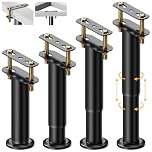 Abiglifty Bed Legs Adjustable, Metal Bed Support Leg, 4Pcs Retractable Heavy Duty Bed Center Frame Slat Furniture Legs, 18-33cm Bed Frame Legs for Cabinet Sofa Bed Frame Replacement Parts