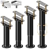 Abiglifty 4Pcs Adjustable Bed Frame Support Legs, 7.08-13 Inch Bed Slats Support Legs, Bed Legs Replacement for Sofa/Dresser/Chair/Cabinet, Black