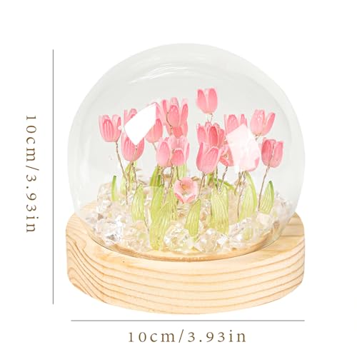 Image of Pretty 20 Tulips Lamps Flower Night Light Cute Bedroom Decor Aesthetic Unique Gifts for Women - Battery Powered (not Included)