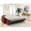 LOUNGITUDE Canapé Convertible Agathe système Couchage Express en Velours côtelé - Matelas épaisseur 13cm