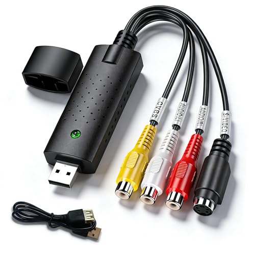 Fablet VHS to Digital Converter USB Video Capture Device for Mac and PC. Easily Convert Analogue VCR and Mini DV Tapes to DVD Format. Plug and Play Setup to Preserve Family Home Movies