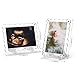 Mlatnod Sonogram Picture Frame Dual, Magnetic Ultrasound Frame with Stand - 2 Pack Clear Acrylic Scalloped Edge for Pregnancy Announcement, Baby Shower Gifts