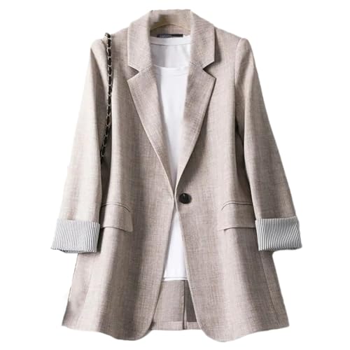 Autumn Elegant Women Work Blazer Solid Tops Suits Dating Holiday Loose Long Sleeve Outwears Coats Oversized - Main Image