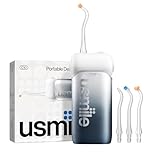 usmile C10 Portable Water Flosser – Travel-Friendly, 95-Day Battery, 4 Modes, 360° Nozzle, 180ml Tank, IPX7 Waterproof, Dentist-Recommended for Braces, Implants & Sensitive Gums (Inkstone Black)