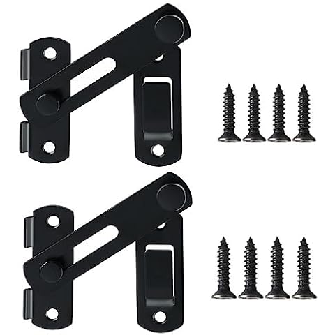 Stainless Steel Gate Latches,Small Barn Door Latch,Door Flip Latch, Safety Door Lock for Pet Dog Gate, Cabinet Furniture, Window 2.75inch,2 Pcs (Black) Cover