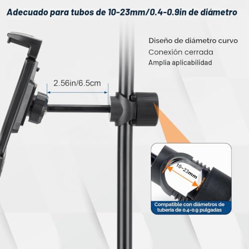 Soporte para tablet para soporte de micrófono koolehaoda giratorio 360 4
