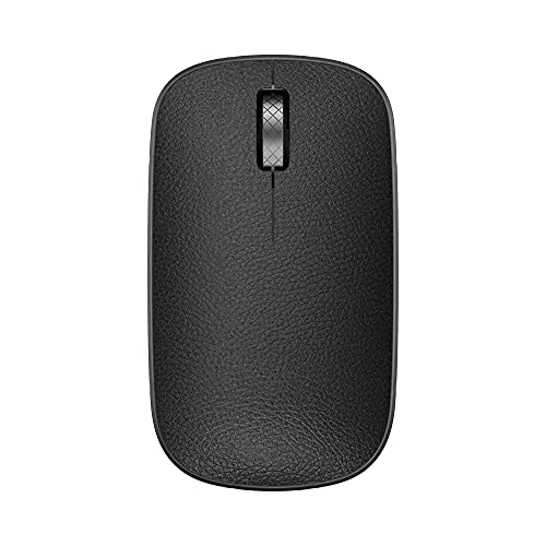 Azio Retro Classic Bluetooth Mouse (Gunmetal) - Genuine Leather Topped With Pixart Precision Tracker #TOP22