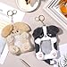 NEWEST Puppy Plush Kpop Photocard Holder with Keychain, Cute Dog ID Badge Holder, Soft Cartoon Animal Photo Protective Sleeve Case Card Cover for Kpop Idol Photo Card School Office Card Supply