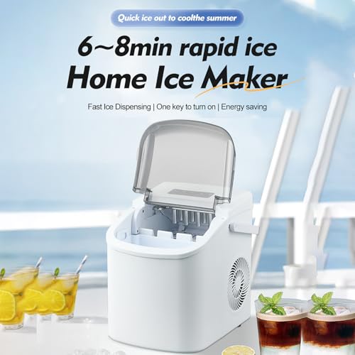 Fabricadora de hielo portátil sobremesa 9 cubos en 6-8 min miniatura 2