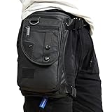 Skdvy RiñOnera Moto Lateral Pernera Bolsa Pierna CaíDa Riñonera Oxford/Nylon/Lona for Hombre, riñonera, cinturón for Muslo, Cadera, Furgoneta, Mochila Informal, Turismo en Motocicleta(Black Oxford)