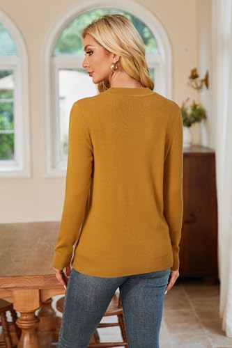 Image of Arach&Cloz Women's Wool Blend Classic Crew Neck Casual Fall Sweaters