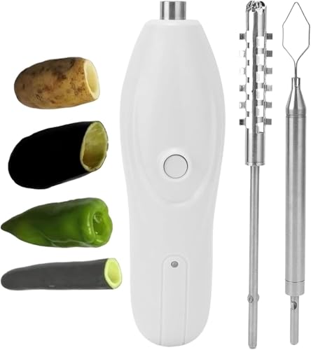 Descorazonador de verduras eléctrico inalámbrico recargable portátil, descamador de pescado eléctrico multifuncional de cocina, herramienta profesional for quitar el corazón de calabacín, calabaza, to