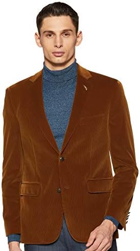 THEME Men's Notch Lapel Slim fit Blazer (035533625_Pecan_46)