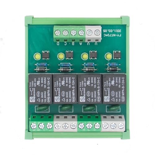 Relé de interfaz T73 con 4 canales independientes de 12 VCC y montaje DIN 5