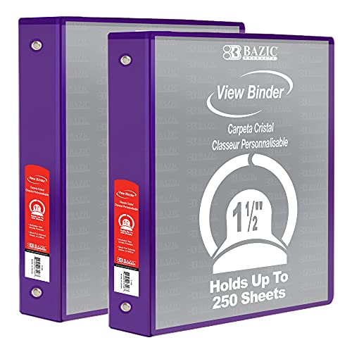 Classeur 3 anneaux 3,8cm violet pour ranger vos cours d'ecole et dossiers