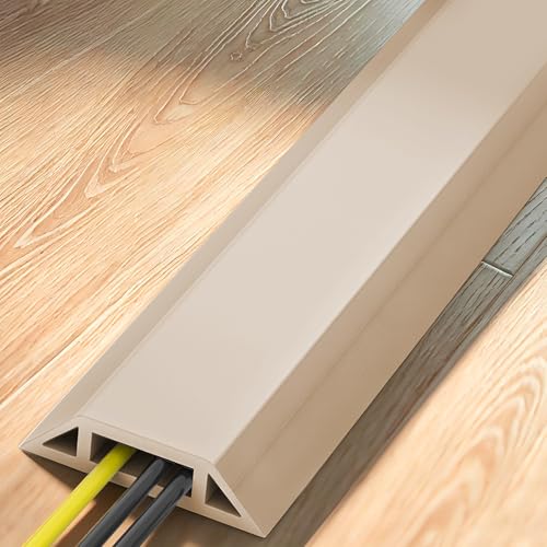 Image of Eapele Floor Cord Cover 10ft Cord Covers for Wires on Floor, Heavy Duty Extension Cord Cover, Rubber Floor Cable Cover, Prevent Trip Hazard for Sidewalk Home Office Outdoor or Indoor Settings