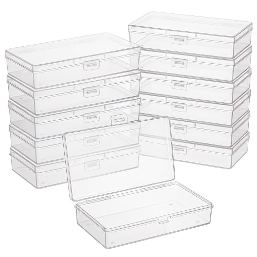 Image of 12-Pack Clear Plastic Boxes with Lids for Model Parts