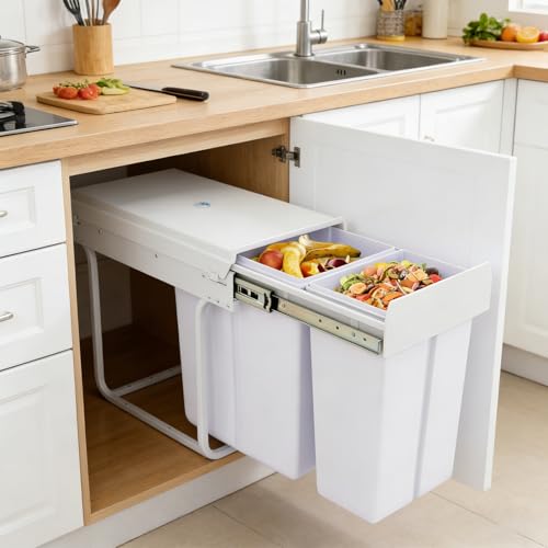 Caneca de basura doble deslizable para cocina 30L