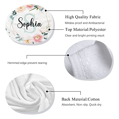 Artsadd Personalized Baby Girl Beach Towels With Name For Kids Adults- Custom Flower Cotton Bath Towel With Name - Monogrammed Microfiber Quick Dry Pool Towel For Travel Sports Swim Spa 56"X30" #TOP2