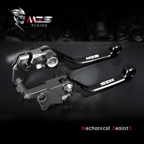 Image of MZS Black Dirt Bike Brake Clutch Levers Pivot CNC Compatible with CR125R 2004-2007 / CR250R 2004-2007 / CRF250R 2004-2006 / CRF450R 2004-2006 / CRF250X 2004-2018 / CRF450X 2005-2018