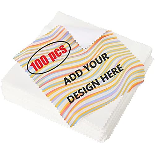 Muka 100 Pcs Custom Microfiber Cleaning Cloth 6X6 Inch Full Color Printed Microfiber Cloth Promotional Item for Eyeglasses Lenses Electronics and Screens-5.9" x 5.9"
