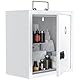 Uniclife Medizinschrank mit Wandmontage, mit Zahlenschloss und Griff, Verriegelung, Erste-Hilfe-Schrank, abschließbar, Medizin-Organizer, sicherer Stahlwandschrank, Metall-Aufbewahrungsbox, Weiß