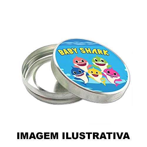 20 Adesivos Baby Shark Redondo 4,7cm
