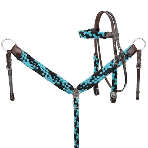 Showman Crosshatch Browband Headstall & Breast Collar Set