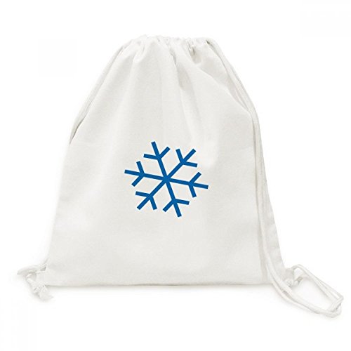 Sac cordon en toile flocon de neige bleu silhouette sport hiver