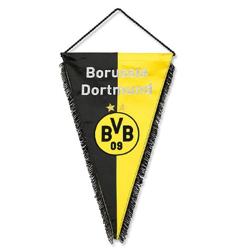 BVB 12103700 Seidenwimpel, Schwarz/Gelb, 39 x 24 x 1 cm