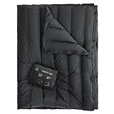 ATEPA Daunen Reisedecke Campingdecke warm Winter wasserabweisend mit Daunenfüllung für Haus, Flugzeugreisen, Camping 175X135cm