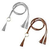 JDNFKG 2 Stück Quastengürtel, Einfacher Geflochtener Gürtel, Dünngürtel Für Frauen, Boho -Zubehör.