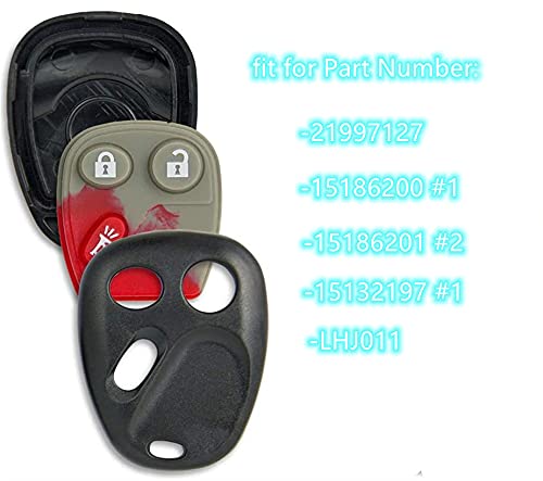 Carcasa de mando para llave de coche compatible con GMC 21997127 4