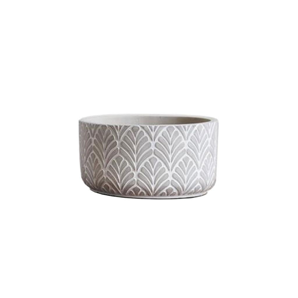 Gelasige B Flower Pots Succulent Plant Planting Pot Nordic Style Round Large-Diameter Platter Cement Flower Pot With Holes Outdoor Flower Pots(B)