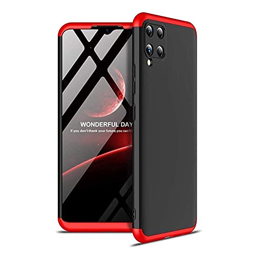 Image of Designerz Hub Redmi 10 Prime Cover Case Ull Body 3 in 1 Slim Fit Complete 3D 360 Degree Protection Hybrid Hard Bumper Back Case Cover for Redmi 10 Prime -Black & Red
