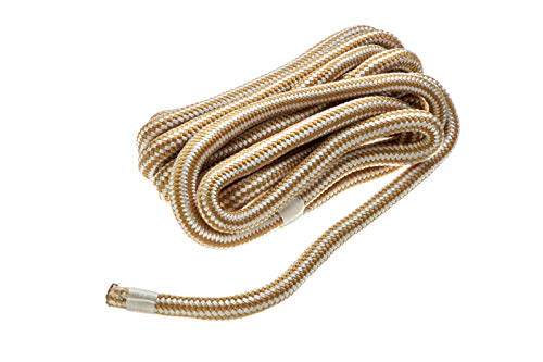 Seachoice Double-Braid Nylon Dock Line w/Eye Splice Pre-Shrunk Heat Stabilized 5/8 in. X 20 Ft. Gold White