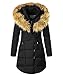 Produktbild Rock Creek Damen Winter Jacke Mantel Kunstfellkragen Steppmantel Winterjacke Damenjacke Outdoorjacke Kapuze Fellkragen gesteppt D-434 Schwarz L