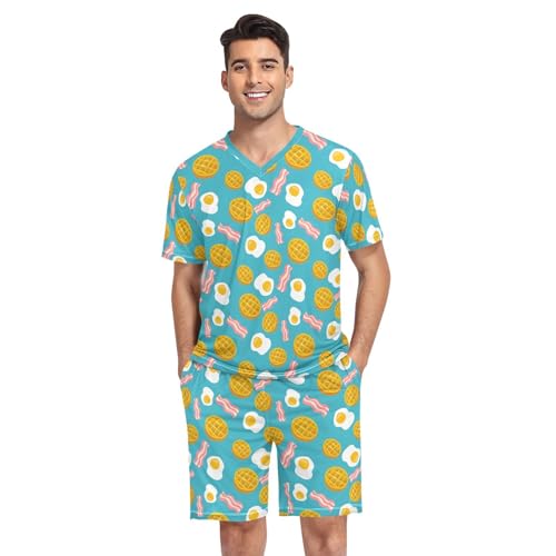 Cool Beer Men Pajamas Sets Short Sleeve Sleepwear PJs Sets Two-Pieces Loungewear with Pockets4