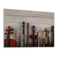 6 Pack Art Acoustic Panels Self Adhesive instruments white wooden Decorative Soundproof Wall Panels Sound Absorbing Panel 48"x72" for Office Home Studio