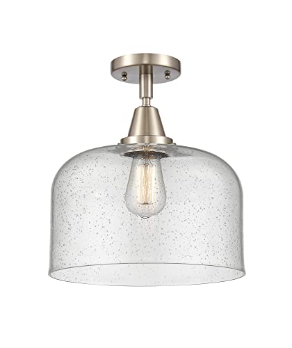Innovations 447-1C-SN-G74-L One Light Flush Mount from Franklin Restoration Collection