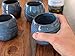 Hand Thrown Pottery Stemless Wine Glass in Slate Blue Handmade in North Carolina