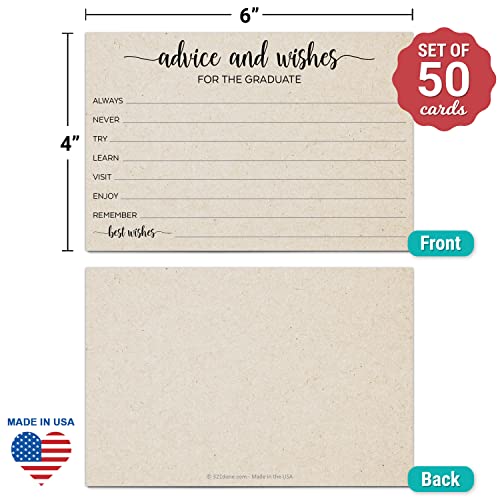 image for 321Done Advice and Wishes for The Graduate Cards 4x6 Kraft Tan 50-Pack