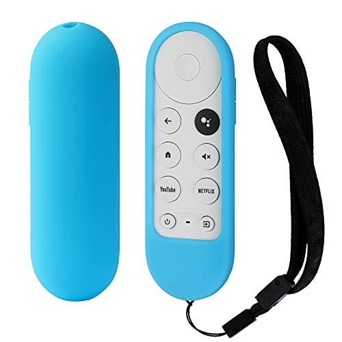 MWOOT 2 Piezas Compatible con Google Remote Control Funda Protectora, Funda Silicona para Google Chromecast Remote Control, Accesorios Protección para Google TV 2020 Remote Control Azul